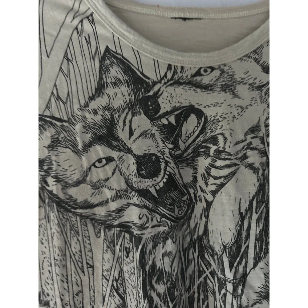 Big bad wolf and red riding hood themed Long Sleeved Sweater M - Picture 2 of 8